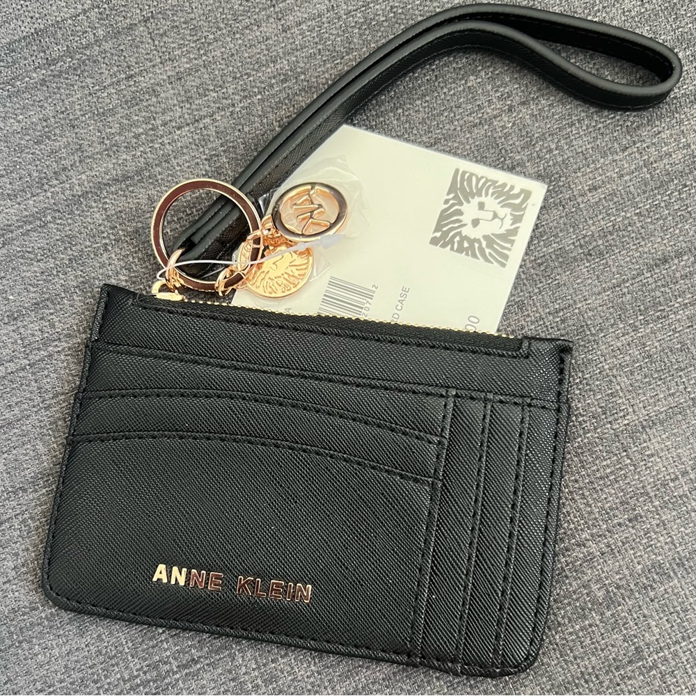 NWT ANNE KLEIN MINI ZIPPER WALLET WRISTLET CARD HOLDER